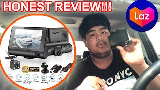 4quot Car DVR 3 Cameras Dash Camera Uboxing Review Testing [upl. by Haynor599]