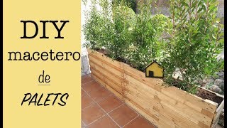 DIY MACETERO DE PALETS  RECICLAJE  DIVISOR JARDIN ECONOMICO [upl. by Aekal]