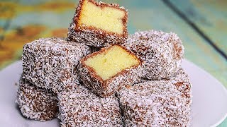 Eggless Lamington  Australian Dessert Recipe  Lamington Recipe Without Oven Yummy Tasty Lamington [upl. by Etnuad]