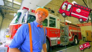 Blippi Explores the Fire Trucks for Children  Blippi Fire Truck Song  Play and Learn With Blippi [upl. by Bobine705]