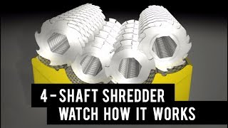 Industrial shredder how does a four shaft shredder work [upl. by Assirol93]