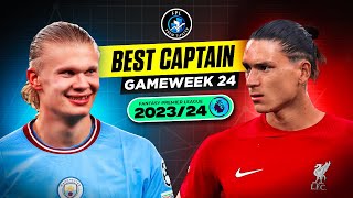 GW24 BEST CAPTAIN  Unbeatable Captain Picks  FPL 202324 [upl. by Vachil]