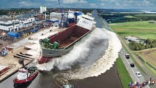 Ship Launch  10 Awesome Waves FAILS and CLOSE CALLS [upl. by Talich]