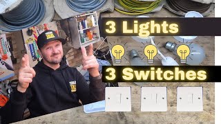 How to Wire 3 Lights to 3 Switches  The Ultimate 1Way Guide [upl. by Howie]