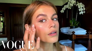 Kaia Gerber’s Guide to Face Sculpting and SunKissed Makeup  Beauty Secrets  Vogue [upl. by Cynthia463]