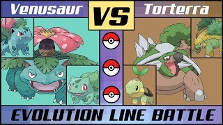 VENUSAUR vs TORTERRA  Starter Evolution Line Battle Pokémon SunMoon [upl. by Illoh]