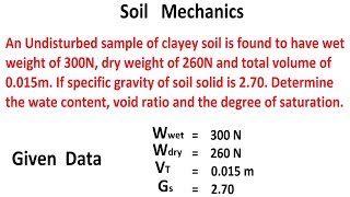 Soil Mechanics  Water content Void ratio and Degree of saturation [upl. by Peterus]