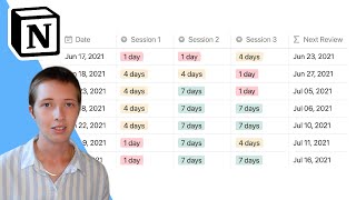 Easy Spaced Repetition Formula In Notion [upl. by Merrel]