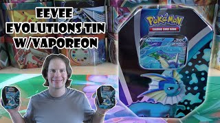 Vaporeon Eevee Evolutions Tin Opening [upl. by Chill]