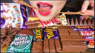 ASMR CHOCOLATE CANDY SWEETS  CARAMEL TWIX HONEYCOMB KITKAT CADBURY DESSERT EATING SOUNDS [upl. by Bowen91]