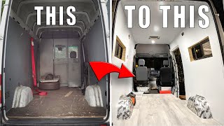 DIY Sprinter Van Conversion  Framing Insulation Wall Panels and Vinyl Floors [upl. by Neau]