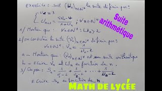 cours  suites numeriquesexercice posé au controles avec correction [upl. by Hurlbut22]