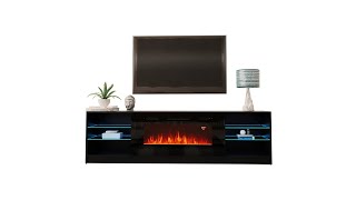 Boston 01 Electric Fireplace 79quot TV Stand Assembly [upl. by Gamal]