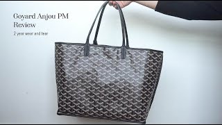 GOYARD  Anjou PM Review 2 Year Wear and Tear Reversible Tote [upl. by Grath]