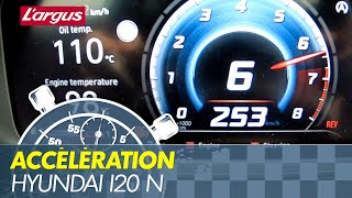 Acceleration Hyundai i20 N 2021  Launch Control amp downhill Top Speed [upl. by Ecinehs]