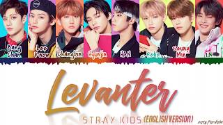 STRAY KIDS  LEVANTER English Ver Lyrics Color CodedEng [upl. by Kcir]