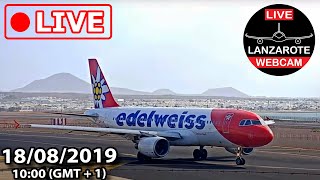 Lanzarote Webcam  18082019 Live event from sout runway of Lanzarote Airport [upl. by Ahsonek]