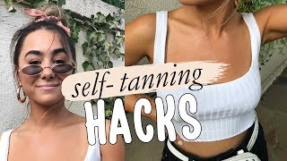 SELF TANNING HACKS TIPS amp TRICKS  Julia Havens [upl. by Deyes168]