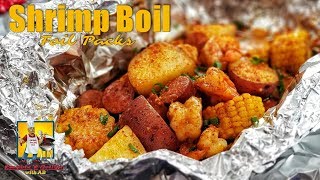 Shrimp Boil  Seafood Boil  Foil Packets [upl. by Ahsilra]