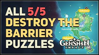 All 5 Destroy the Barrier Puzzles Genshin Impact Inazuma [upl. by Notgnilliw860]