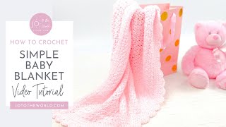 Simple Crochet Baby Blanket  A Quick amp Easy 1 Skein BeginnerFriendly Crochet Baby Shower Gift [upl. by Ailisec309]