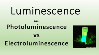 Photoluminescence vs Electroluminescence Material science [upl. by Sibelle]