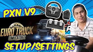 HOW to SETUP PXN V9 Steering Wheel ON Euro Truck Simulator 2 ETS2 PC [upl. by Dnob]