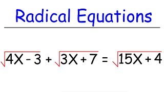 Radical Equations [upl. by Orlan359]