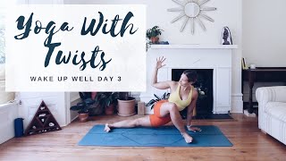 TWISTY YOGA FLOW  Wake Up Well 3  CAT MEFFAN [upl. by Annekahs]