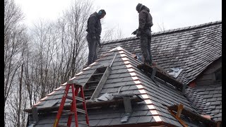 Copper Hip Coverings on a Slate Roof [upl. by Reinert]