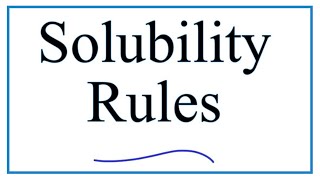 Solubility Rules Explanation amp Practice [upl. by Singhal]