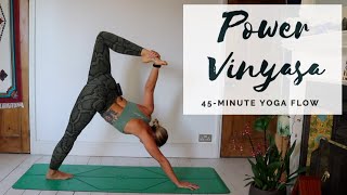 POWER VINYASA  45Minute Yoga Flow  CAT MEFFAN [upl. by Chura]