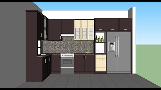 Sketchup tutorial make a kitchen [upl. by Ennovy966]