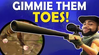 GIMMIE THEM TOES  DAEQUAN SNIPES ARE INSANE  HIGH KILL FUNNY GAME  Fortnite Battle Royale [upl. by Byrann989]